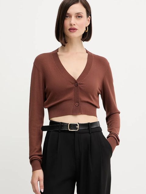 Silvian Heach kardigan LIKOPIO damski kolor brązowy lekki GPA25383CD - zdjęcie produktu nr 1