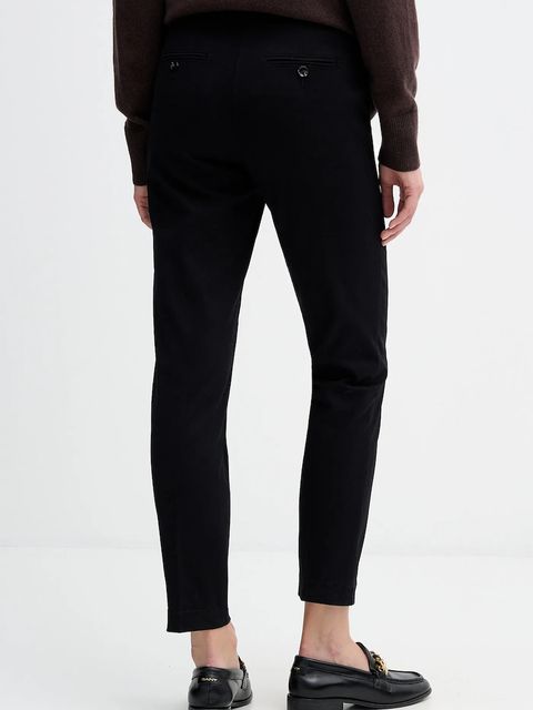 Sisley spodnie damskie kolor czarny proste medium waist 4AI655AH6