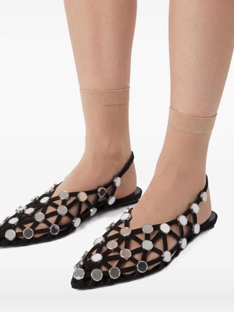 The Attico Grid slingback sandals - Black