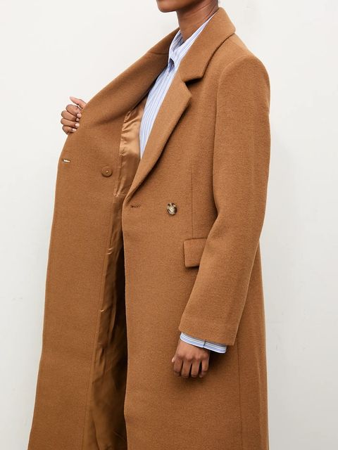 Answear.LAB płaszcz wełniany kolor beżowy