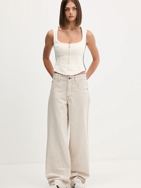 adidas Originals top Velvet kolor beżowy KF4692 - zdjęcie produktu nr 2