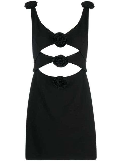 Magda Butrym floral appliqué A-line dress - Black - zdjęcie produktu nr 1