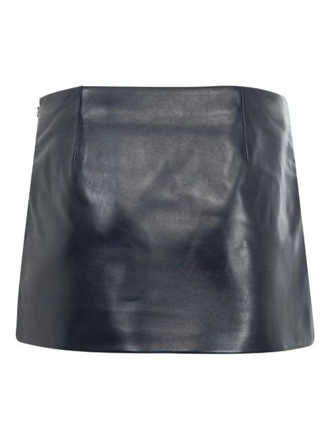 KHAITE Jett leather mini skirt - Blue - zdjęcie produktu nr 1