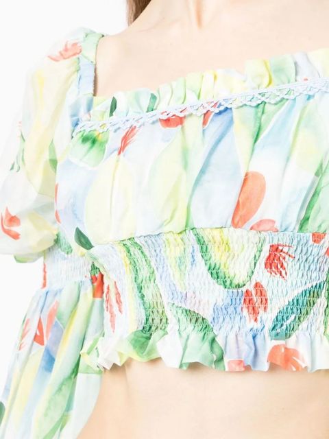 Charo Ruiz Ibiza cropped Brisa blouse - Blue