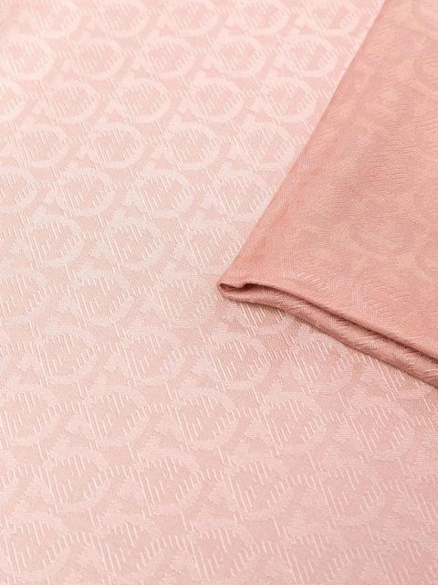 Ferragamo Gancini-jacquard wool-silk scarf - Pink - zdjęcie produktu nr 2
