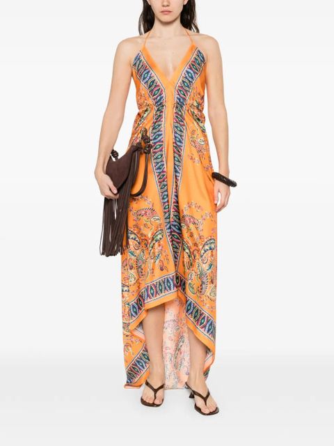 ETRO paisley V-neck midi dress - Orange