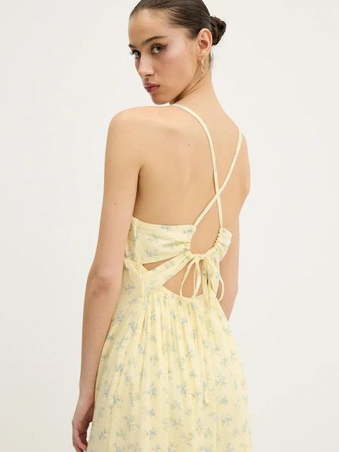 Hollister Co. sukienka kolor żółty maxi prosta KI359-5080