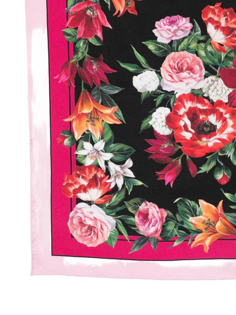 Dolce & Gabbana floral print square scarf - Black - zdjęcie produktu nr 2