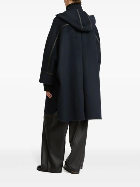 Yves Salomon cashmere-blend hooded cape - Blue