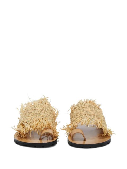 Jil Sander flat straw sandals - Neutrals