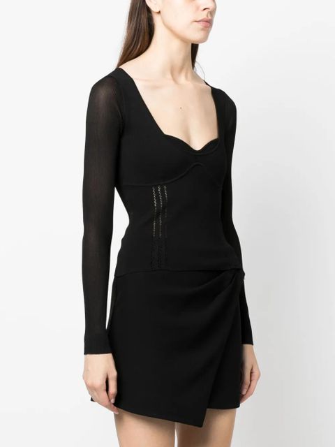 Simkhai sweetheart-neck fine-knit top - Black - zdjęcie produktu nr 2