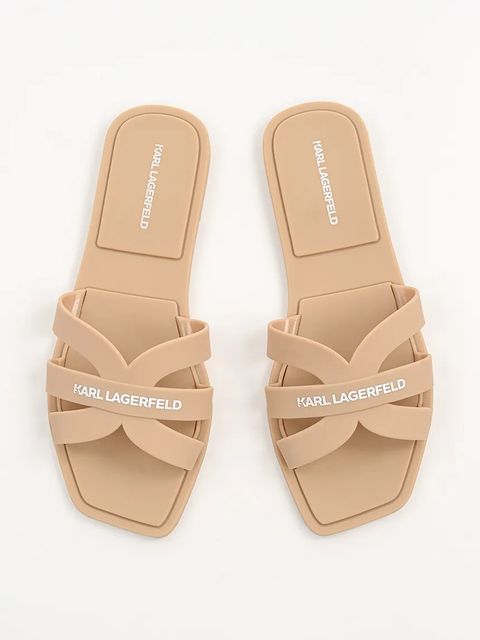 Karl Lagerfeld klapki JELLY IV damskie kolor beżowy KL80025