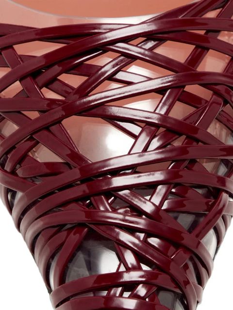 Amina Muaddi Lori woven slingback pumps - Red