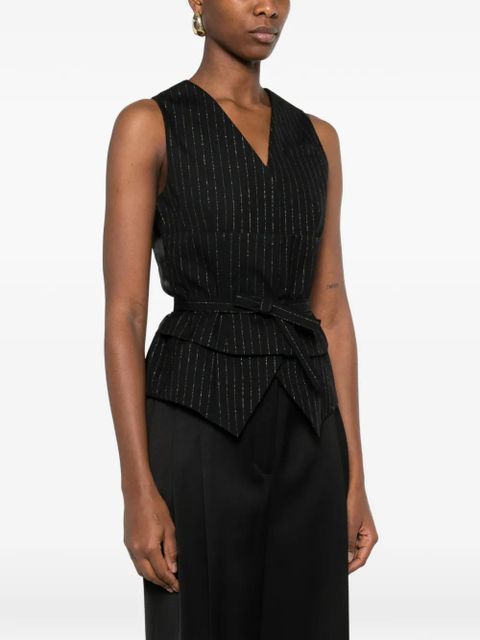Alexander McQueen striped layered waistcoat - Black