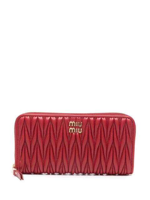 Miu Miu matelassé zip wallet - Red - zdjęcie produktu nr 1