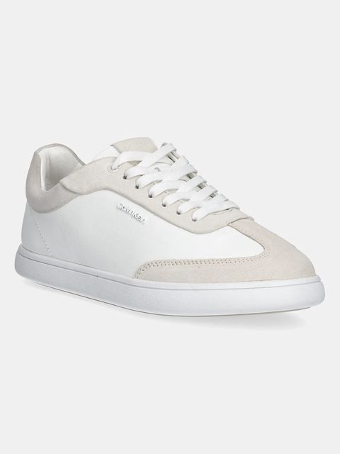 Calvin Klein sneakersy skórzane CUPSOLE LACE UP - LTH SUE MIX - zdjęcie produktu nr 1