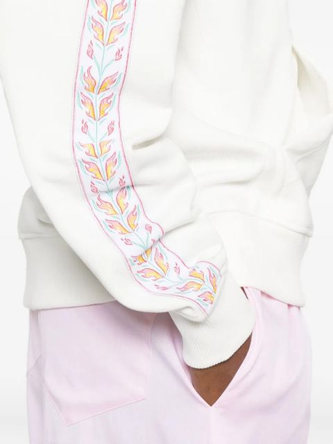 Casablanca logo-embroidered hooded jacket - White