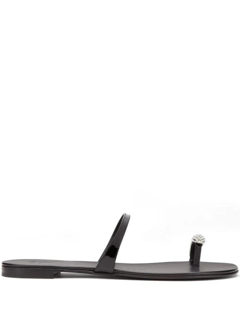 Giuseppe Zanotti Ring crystal-embellished sandals - Black - zdjęcie produktu nr 1