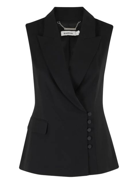 Simkhai chain-trimmed button-fastening waistcoat - Black - zdjęcie produktu nr 1