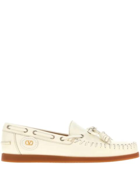 Valentino Garavani Palm Avenue buffalo leather boat shoes - White - zdjęcie produktu nr 2