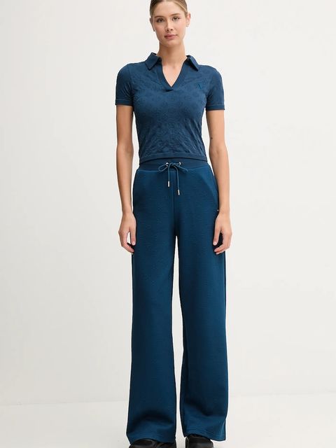 Guess spodnie dresowe PEONY damskie kolor niebieski gładkie V5YB19 KBSL2 - zdjęcie produktu nr 2