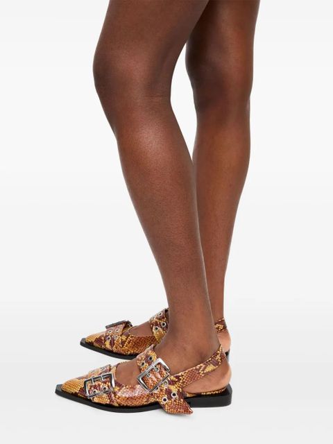 GANNI Feminine ballet lats - Brown