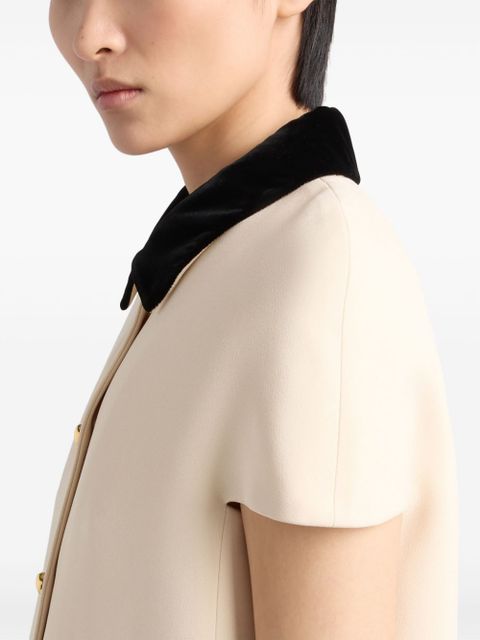 Prada velvet-collar jacket - Neutrals