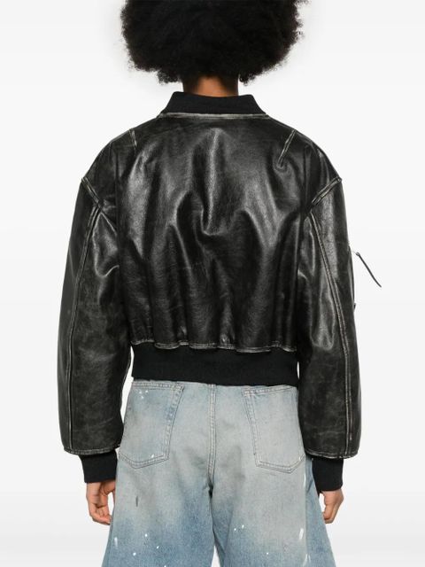 Acne Studios distressed-effect bomber jacket - Black
