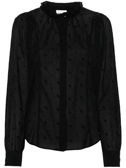 MARANT ÉTOILE Terzali floral-embroidered blouse - Black - zdjęcie produktu nr 1