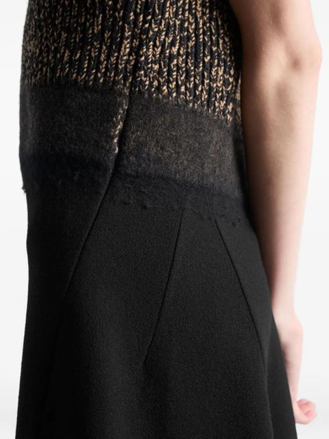 Prada ribbed knit flared dress - Black