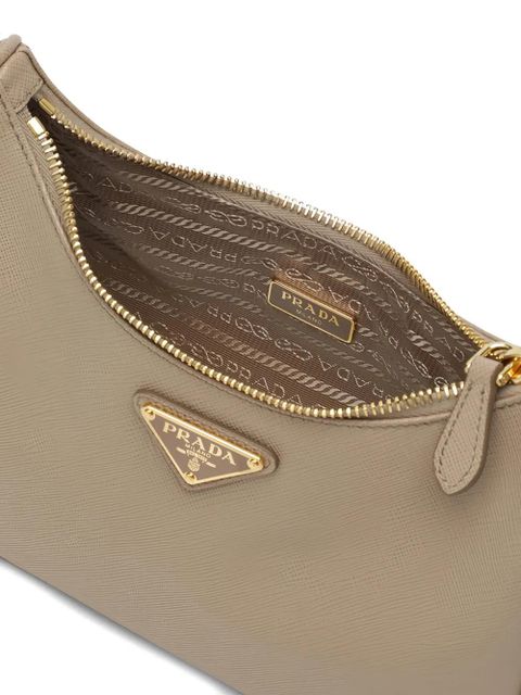 Prada chain triangle cross body bag - Neutrals