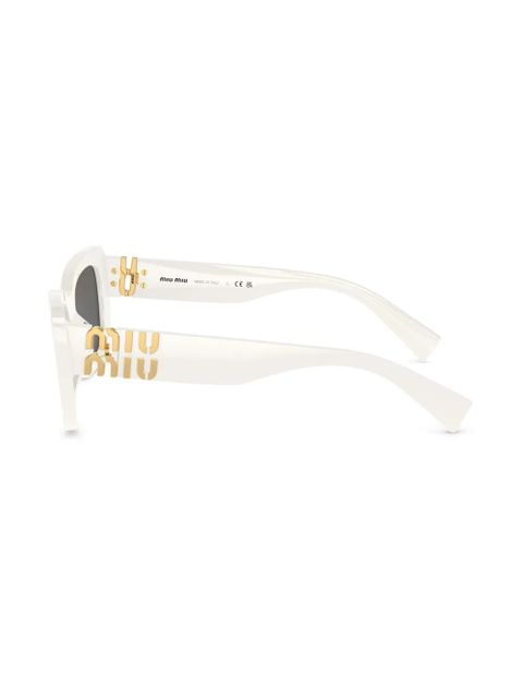 Miu Miu Eyewear logo-plaque square-frame sunglasses - White