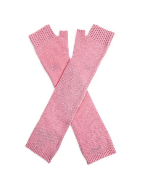 GANNI embroidered knit mitts - Pink - zdjęcie produktu nr 2