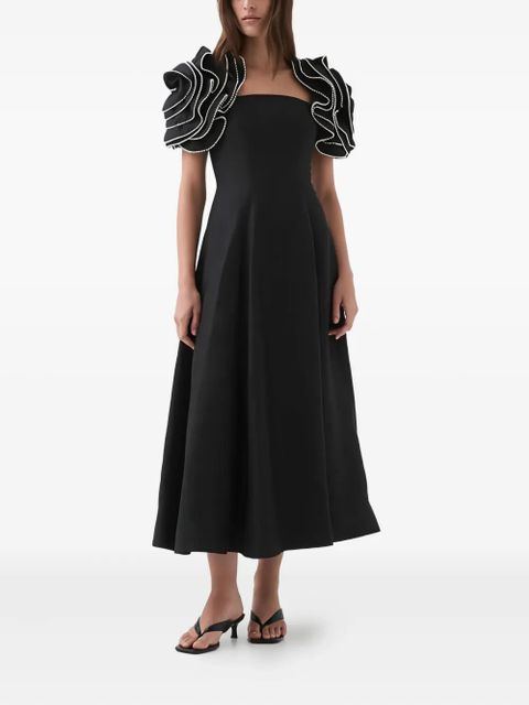 Aje Twyla ruffled midi dress - Black