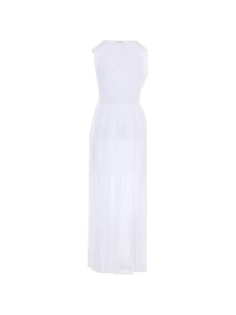 TWINSET V-neck sleeveless dress - White - zdjęcie produktu nr 2