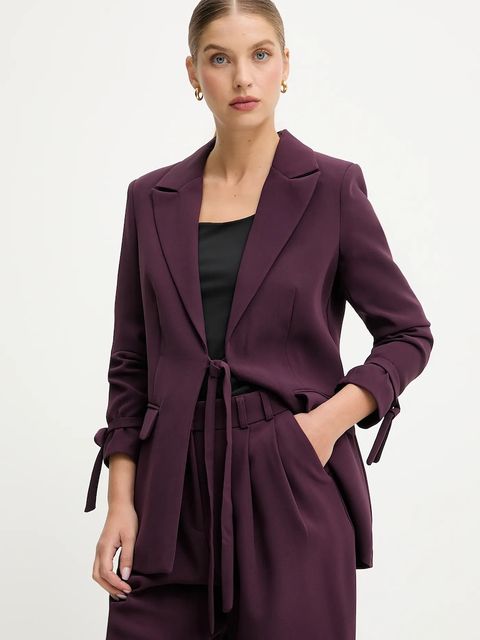 Answear.LAB marynarka kolor fioletowy niezapinana gładka - zdjęcie produktu nr 1