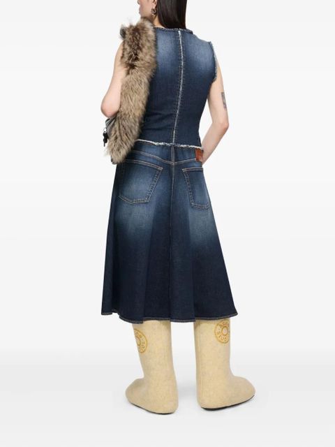 Acne Studios frayed denim dress - Blue