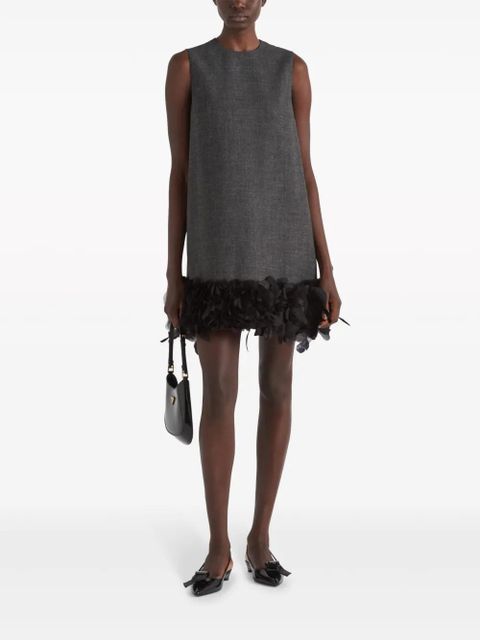 Prada feather-detail mini dress - Grey - zdjęcie produktu nr 2
