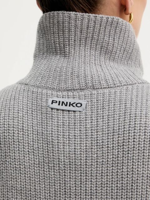 Pinko komin z dodatkiem wełny damski kolor szary gładki 105994 A2Z4 - zdjęcie produktu nr 2