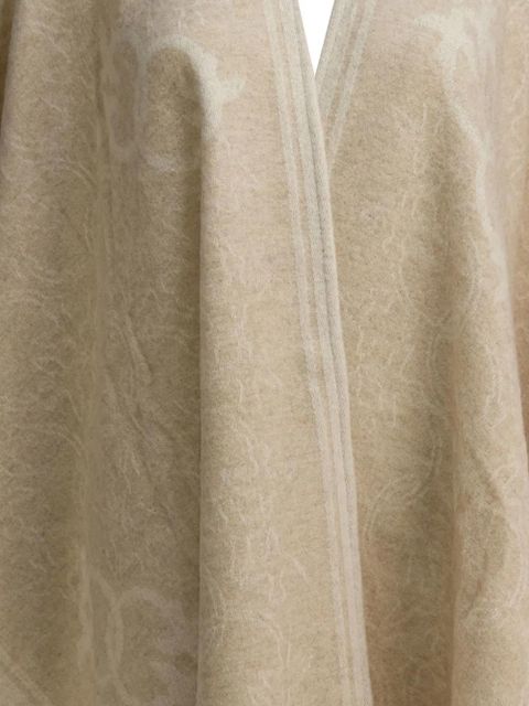 PINKO Love Birds fringed cape - Neutrals