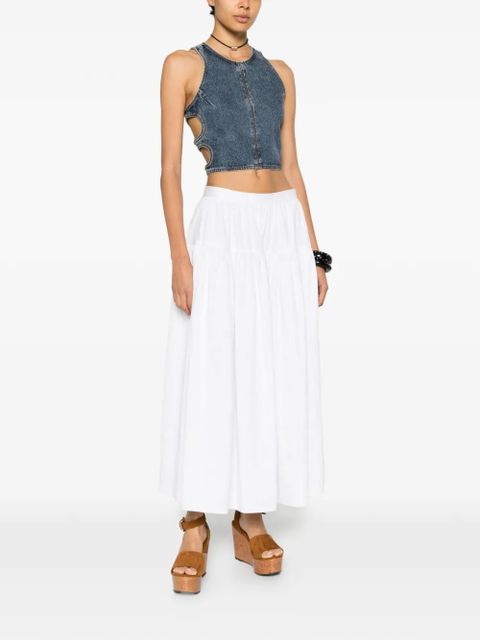 Chloé gathered flared midi skirt - White - zdjęcie produktu nr 1