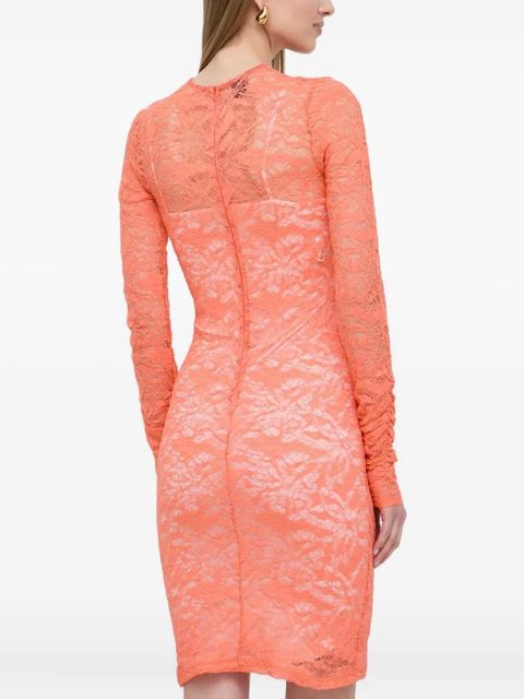 PINKO lace long-sleeve mini dress - Orange