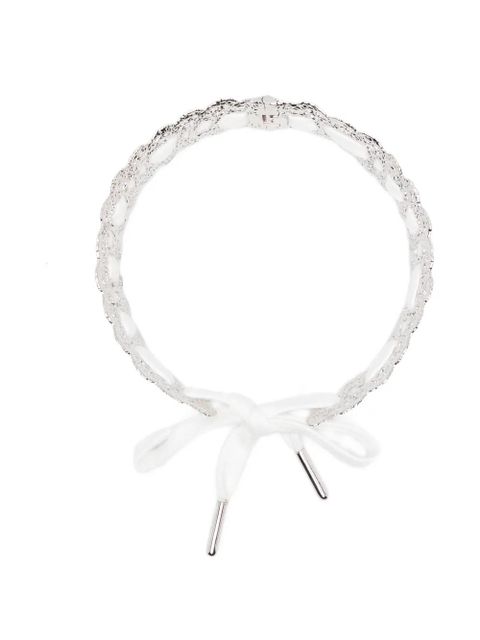 SHUSHU/TONG x Yvmin bow-detail lace-trim necklace - Silver - zdjęcie produktu nr 1