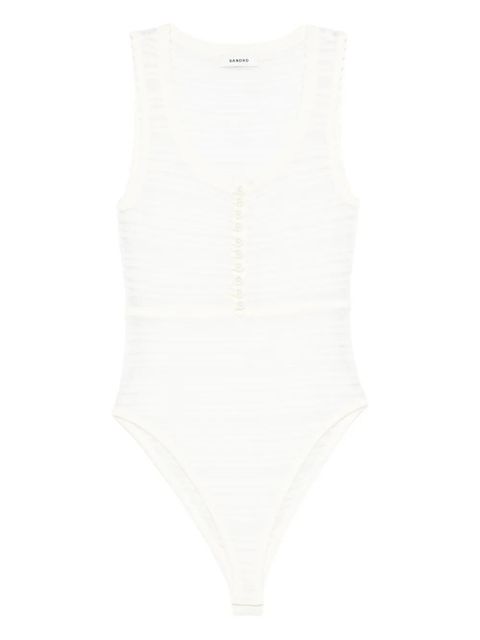 SANDRO pearl-button knitted bodysuit - White - zdjęcie produktu nr 1