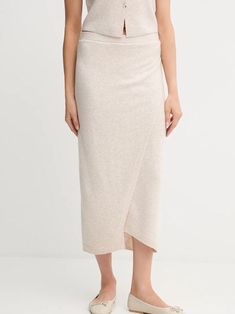 OUI spódnica z wełną kolor beżowy maxi ołówkowa 88299 - zdjęcie produktu nr 1