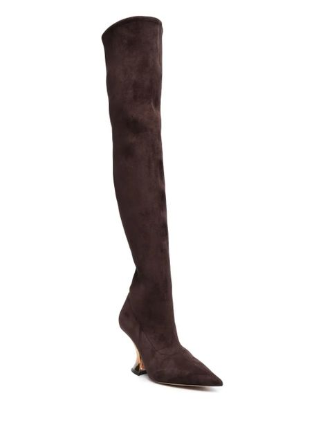 Casadei 100mm thigh-high suede boots - Brown - zdjęcie produktu nr 2