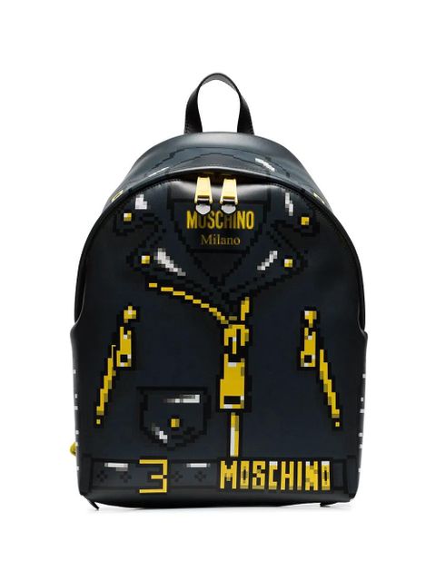 Moschino Pixelated jacket print backpack - Black - zdjęcie produktu nr 1