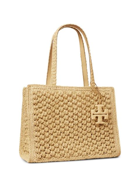 Tory Burch small Ella hand-crocheted popcorn tote bag - Neutrals
