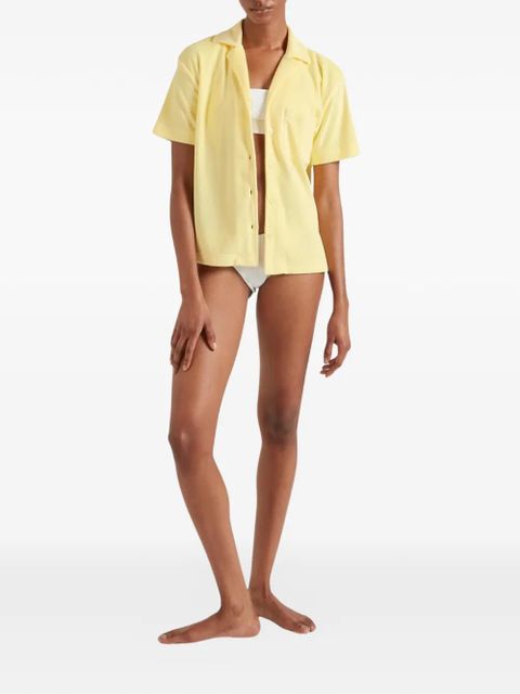 Hunza G towelling short-sleeve shirt - Yellow