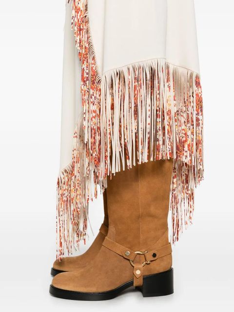 Rabanne fringed asymmetric midi dress - Neutrals - zdjęcie produktu nr 2